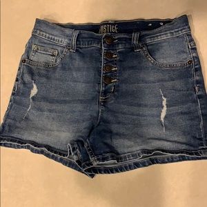 High waisted girls Justice shorts
